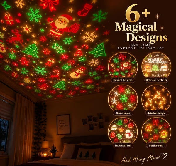Portable LED Christmas Tree Projection Light USB Projector Holiday Decoration for Indoor Festive Atmosphere